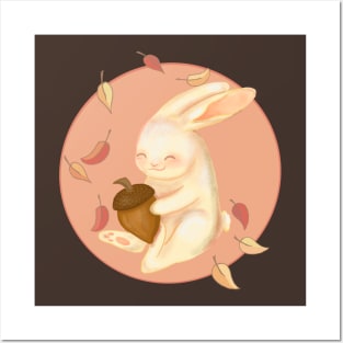 Fall Bunny With Acorn Posters and Art